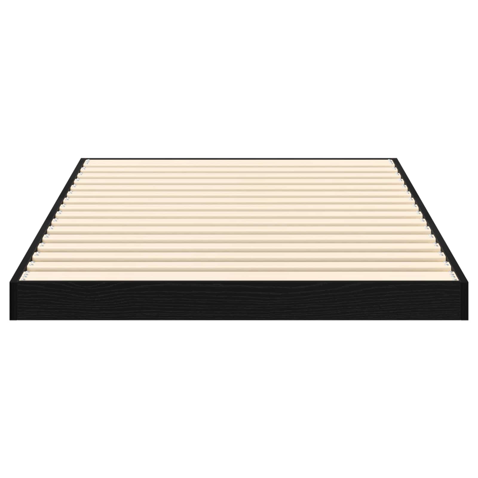 Bodenbettrahmen Schwarz Eichen-Optik 90 x 200 cm Holzwerkstoff