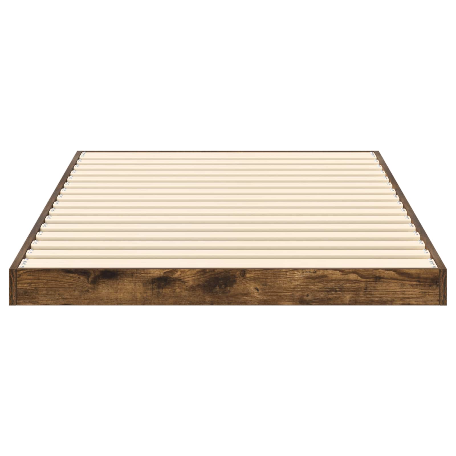 Bodenbettrahmen Geräucherte Eiche 90 x 200 cm Holzwerkstoff