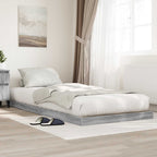 Bodenbettrahmen Graues Sonoma 90 x 200 cm Holzwerkstoff
