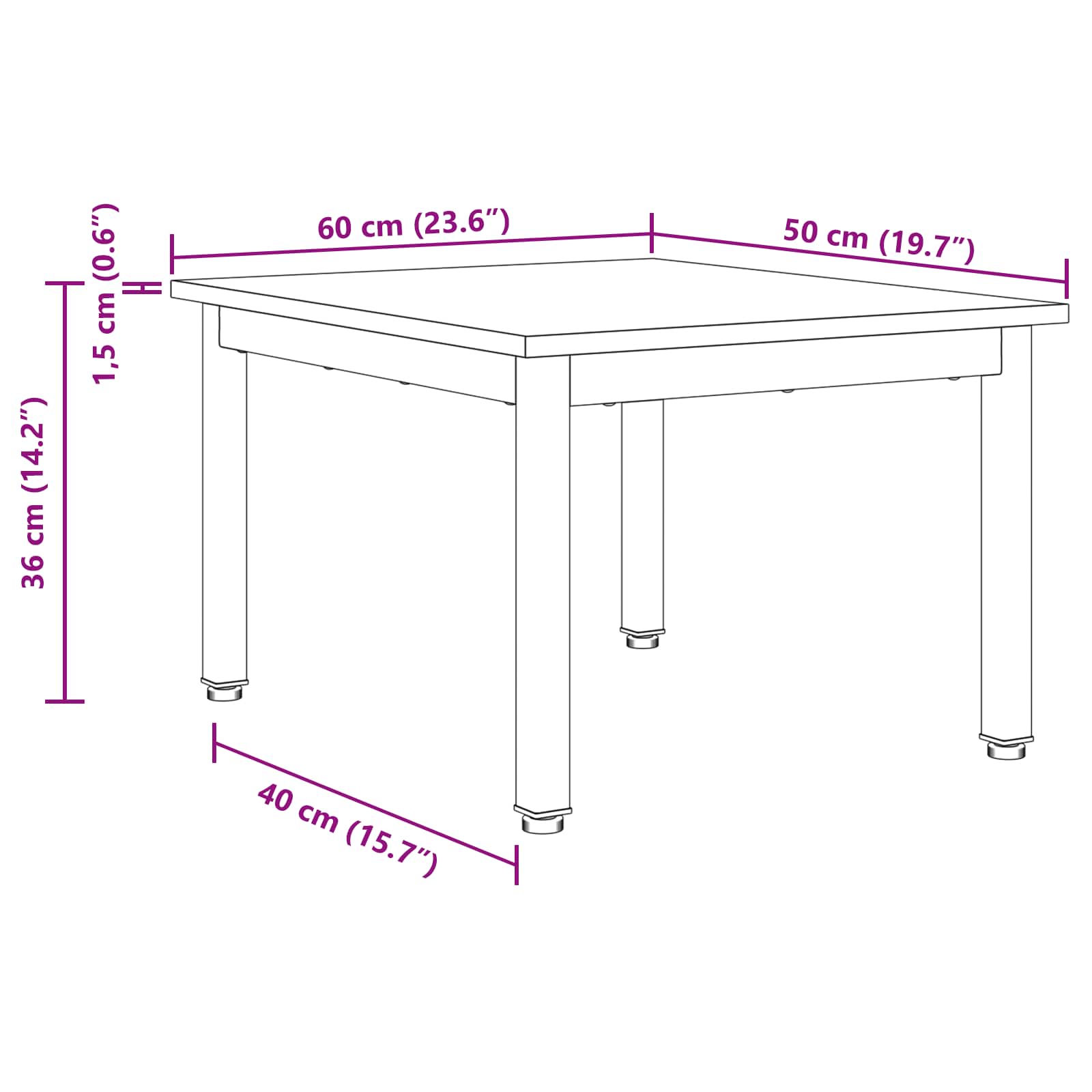 Couchtisch Graues Sonoma 60 x 50 x 36 cm Holzwerkstoff