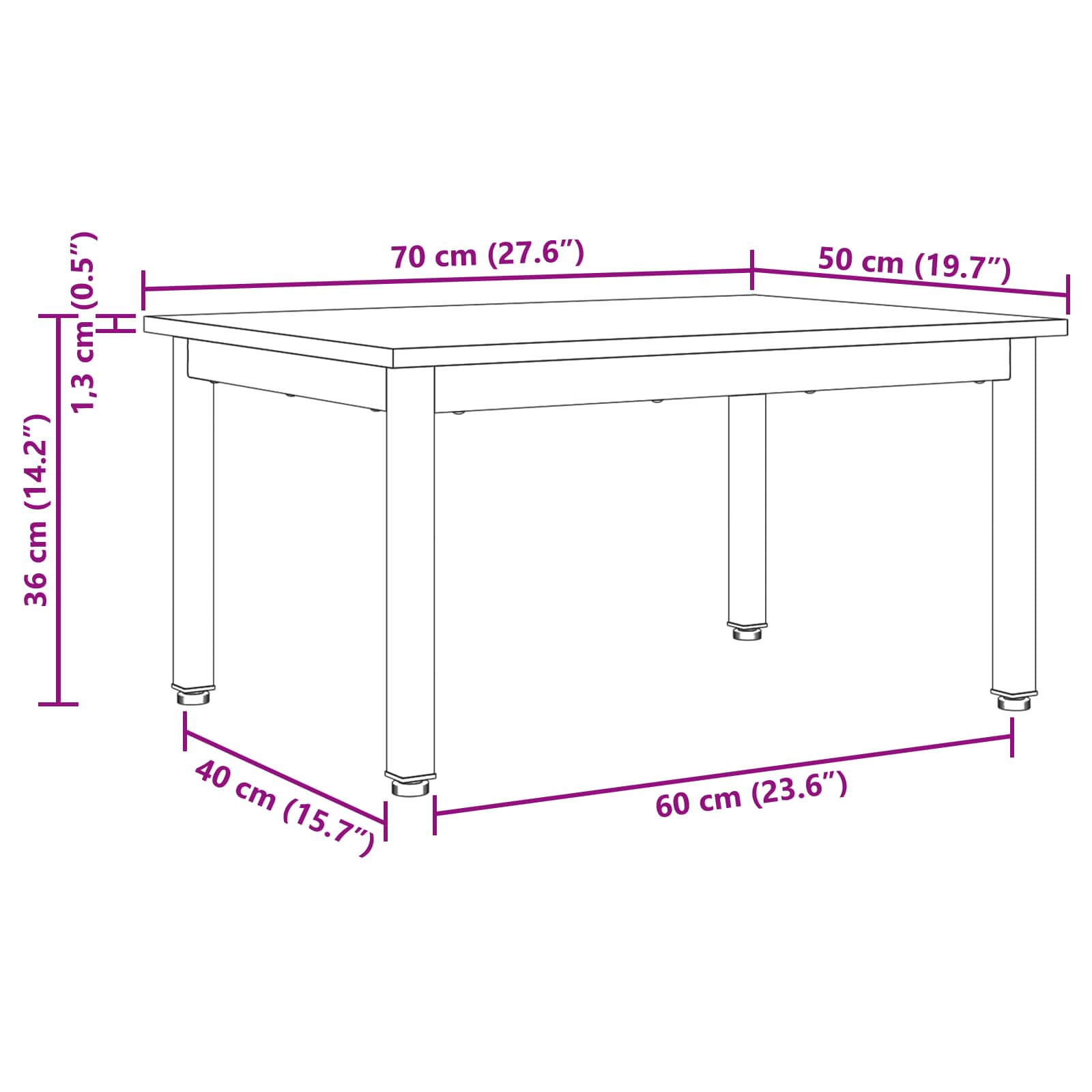 Couchtisch Sonoma 70 x 50 x 36 cm Holzwerkstoff