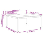 Couchtisch Kunsthandwerk Eiche 100 x 100 x 45 cm Holzwerkstoff