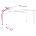 Esstische 140 x 80 x 75 cm METALL