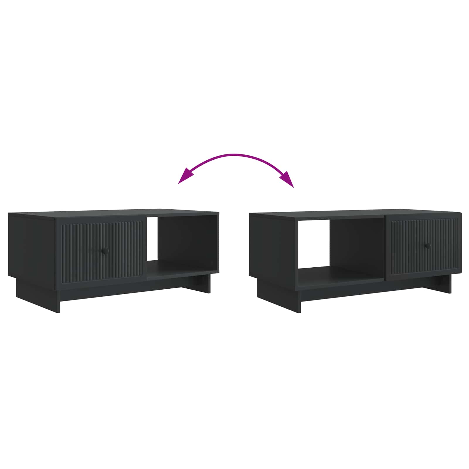 Couchtisch Schwarz 90 x 50 x 40 cm Holzwerkstoff