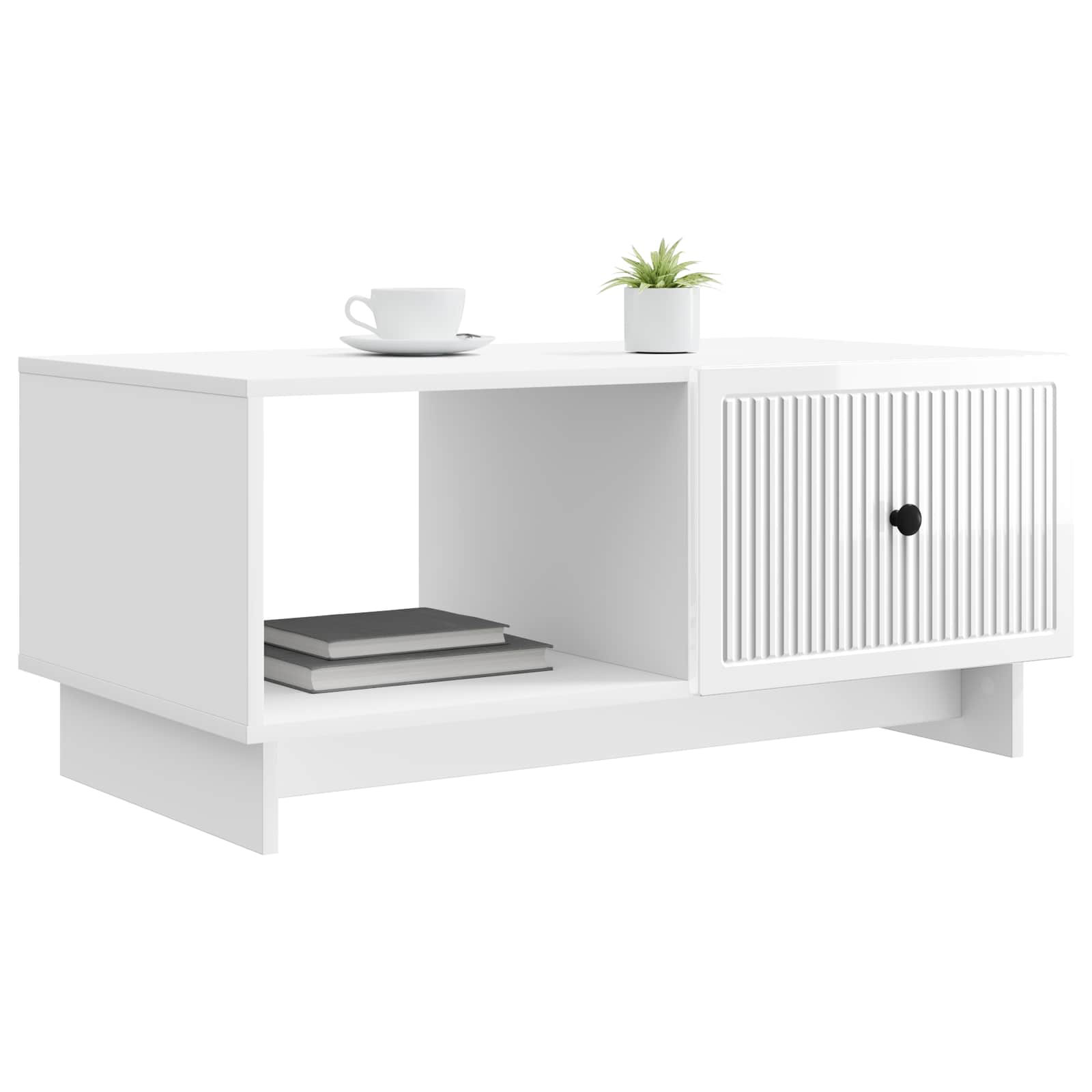 Couchtisch Hochglanz Weiß 90 x 50 x 40 cm Holzwerkstoff