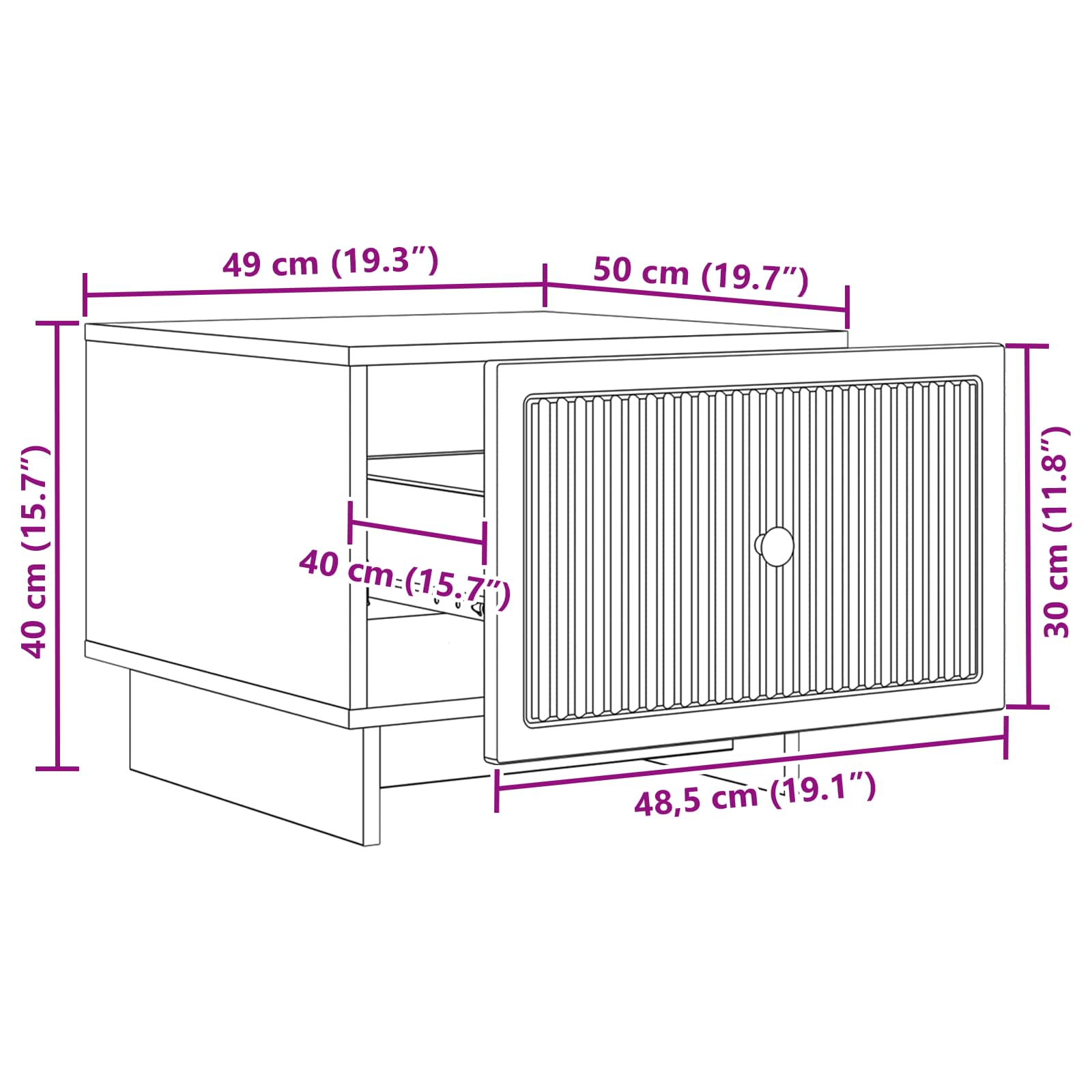 Couchtisch Sonoma-Eiche 49 x 50 x 40 cm Holzwerkstoff