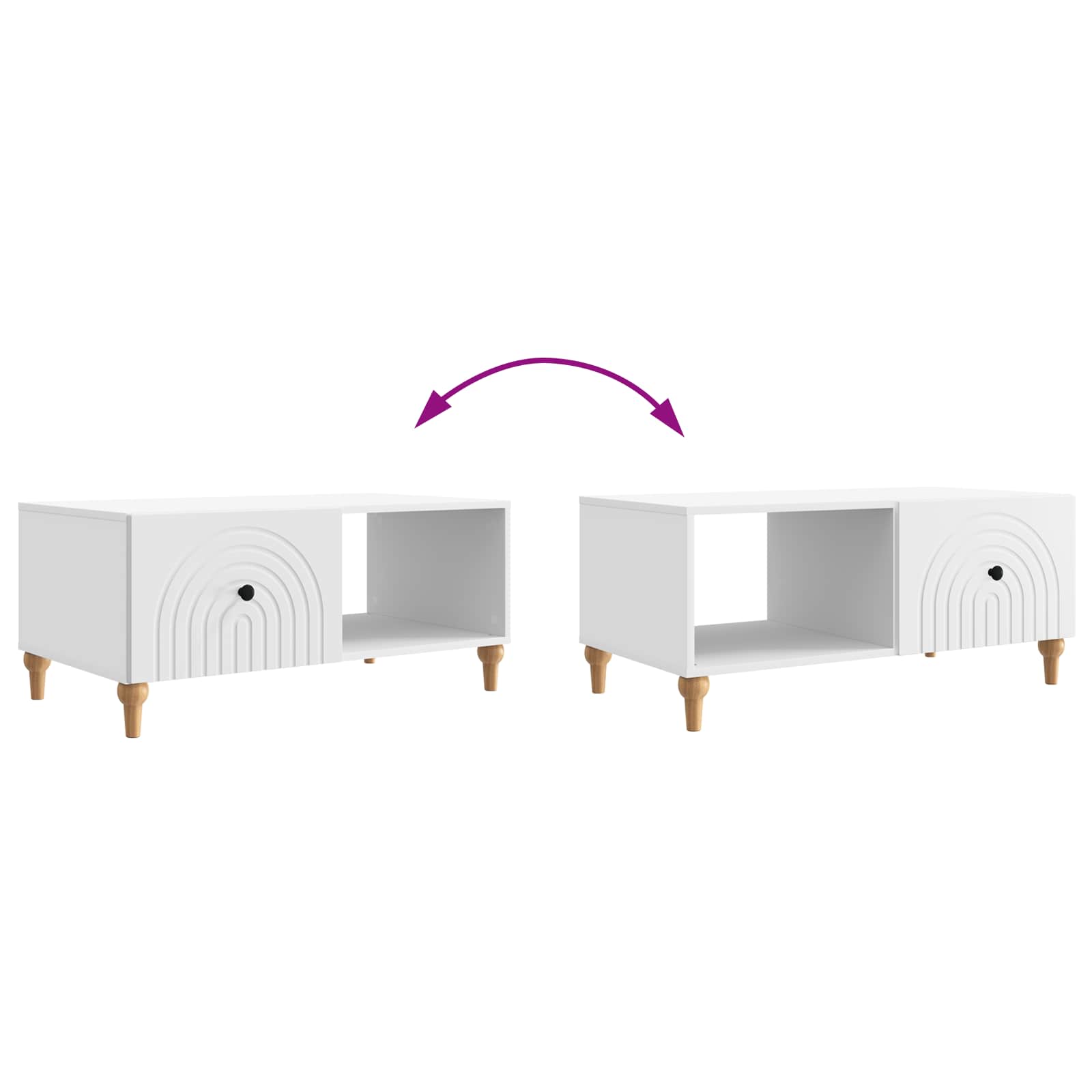 Couchtisch Weiß 90 x 50 x 40 cm Holzwerkstoff