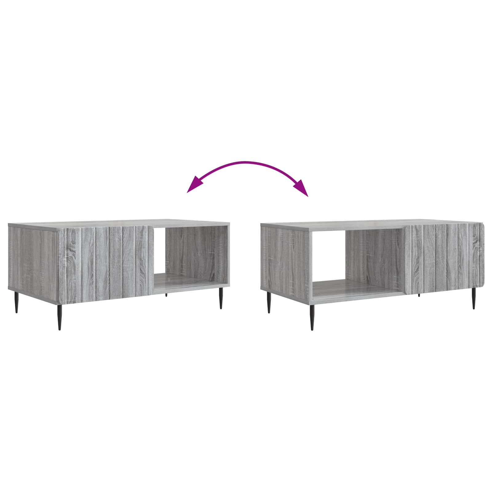 Couchtisch Grau Sonoma 90 x 50 x 40 cm Holzwerkstoff