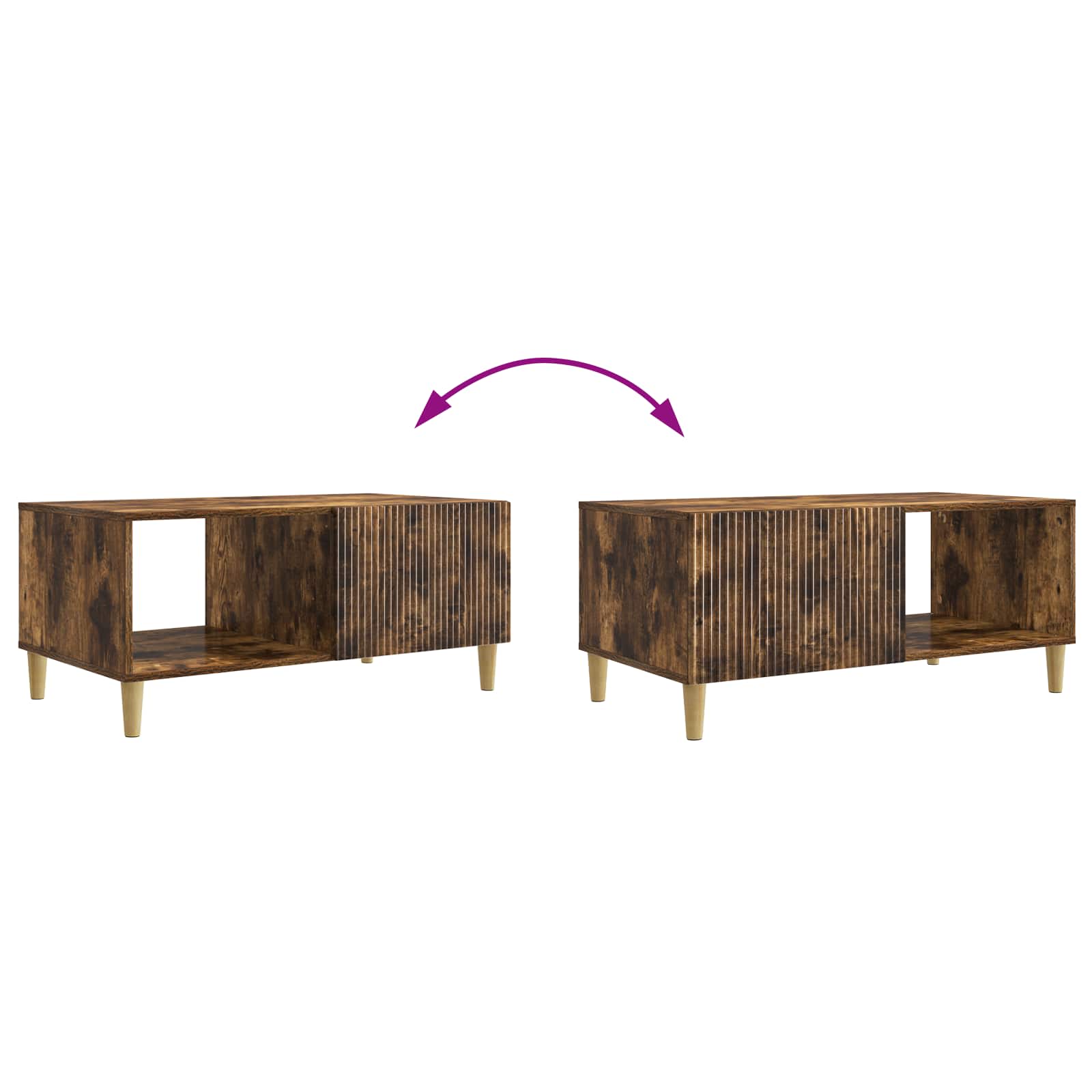 Couchtisch Geräucherte Eiche 90 x 50 x 40 cm Holzwerkstoff