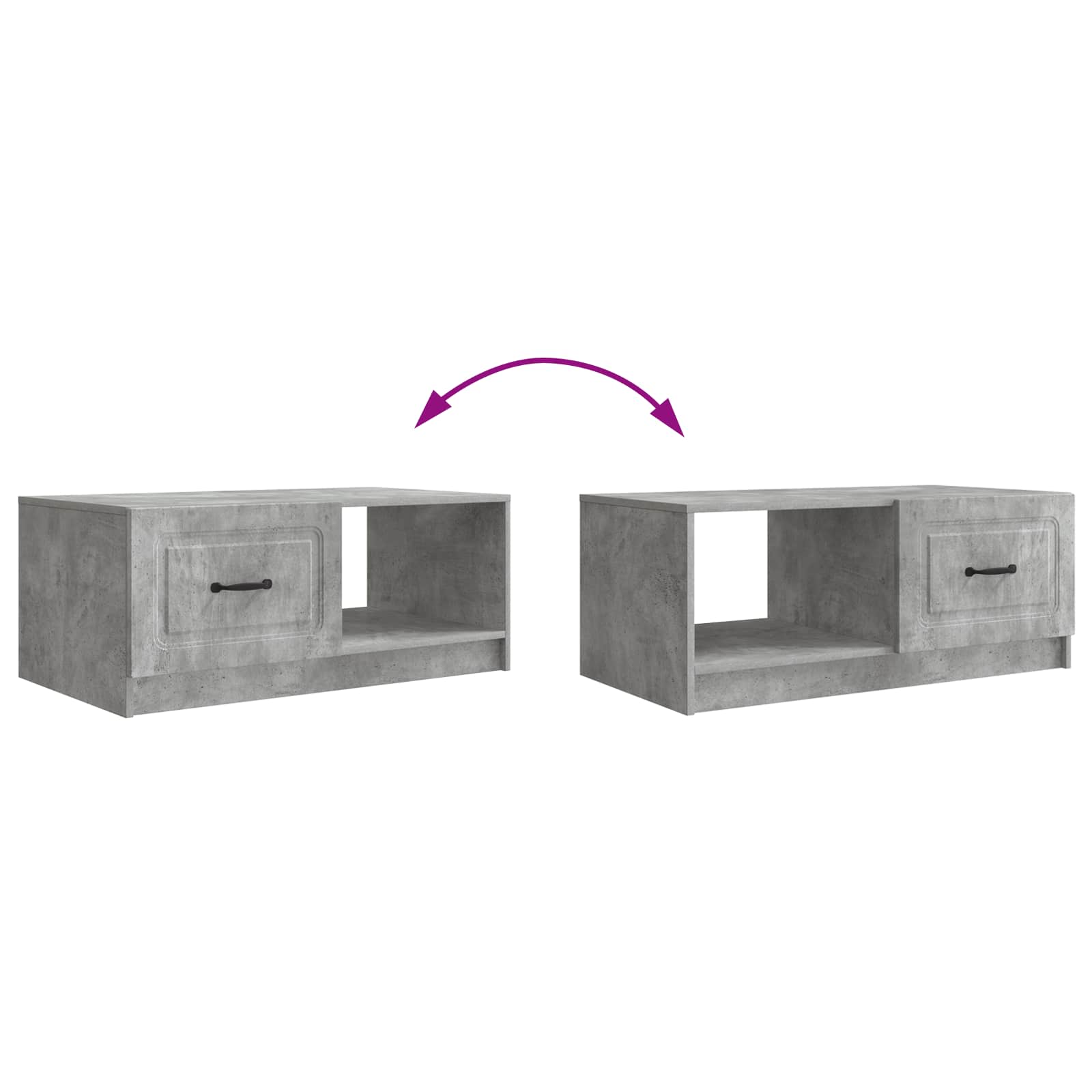 Couchtisch Betongrau 90 x 50 x 37 cm Holzwerkstoff