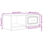 Couchtisch Hochglanz Weiß 90 x 50 x 37 cm Holzwerkstoff