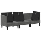 Wohnzimmergarnitur mit Kissen 3 pcs Dunkelgrau Samt