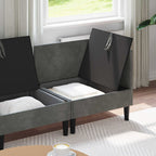 Wohnzimmergarnitur mit Kissen 4 pcs Dunkelgrau Samt