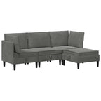 Wohnzimmergarnitur mit Kissen 4 pcs Dunkelgrau Samt