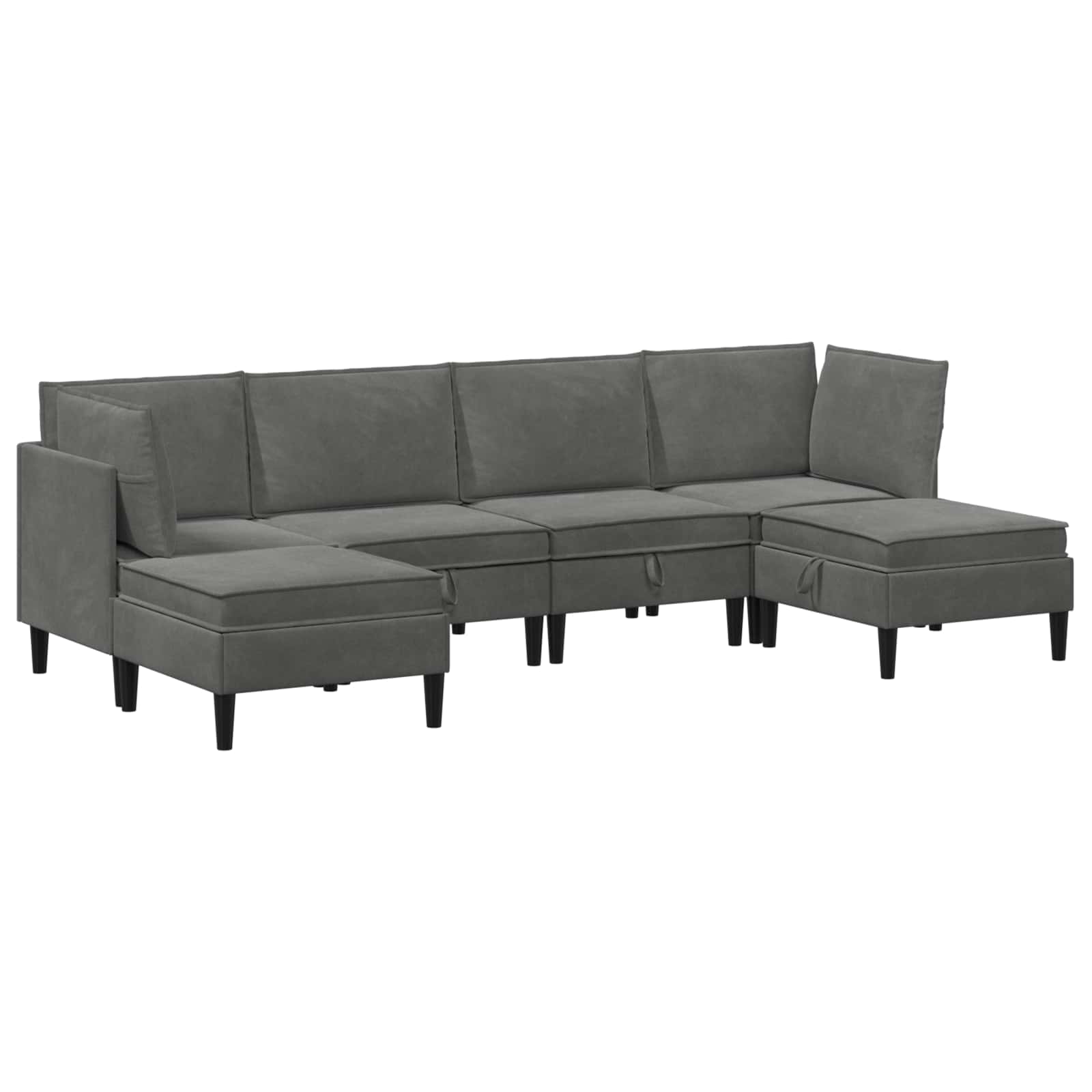 Wohnzimmergarnitur mit Kissen 6 pcs Dunkelgrau Samt
