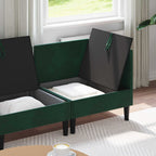 Wohnzimmergarnitur mit Kissen 4 pcs Dunkelgrün Samt