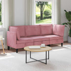 Wohnzimmergarnitur mit Kissen mit Speicher 3 pcs Rosa Samt