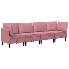 Wohnzimmergarnitur mit Kissen mit Speicher 4 pcs Rosa Samt