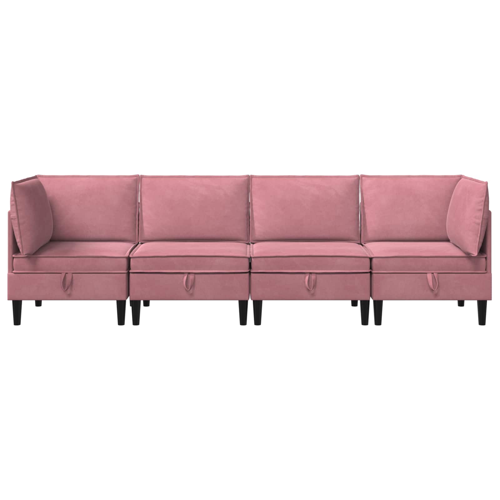 Wohnzimmergarnitur mit Kissen mit Speicher 4 pcs Rosa Samt