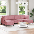 Wohnzimmergarnitur mit Kissen mit Speicher 6 pcs Rosa Samt