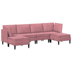 Wohnzimmergarnitur mit Kissen mit Speicher 6 pcs Rosa Samt