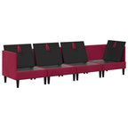 Wohnzimmergarnitur mit Kissen mit Speicher 4 pcs Weinrot Samt