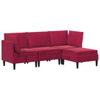 Wohnzimmergarnitur mit Kissen mit Speicher 4 pcs Weinrot Samt