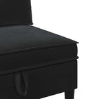 Wohnzimmergarnitur mit Kissen mit Speicher 3 pcs Schwarz Samt