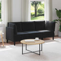 Wohnzimmergarnitur mit Kissen mit Speicher 3 pcs Schwarz Samt