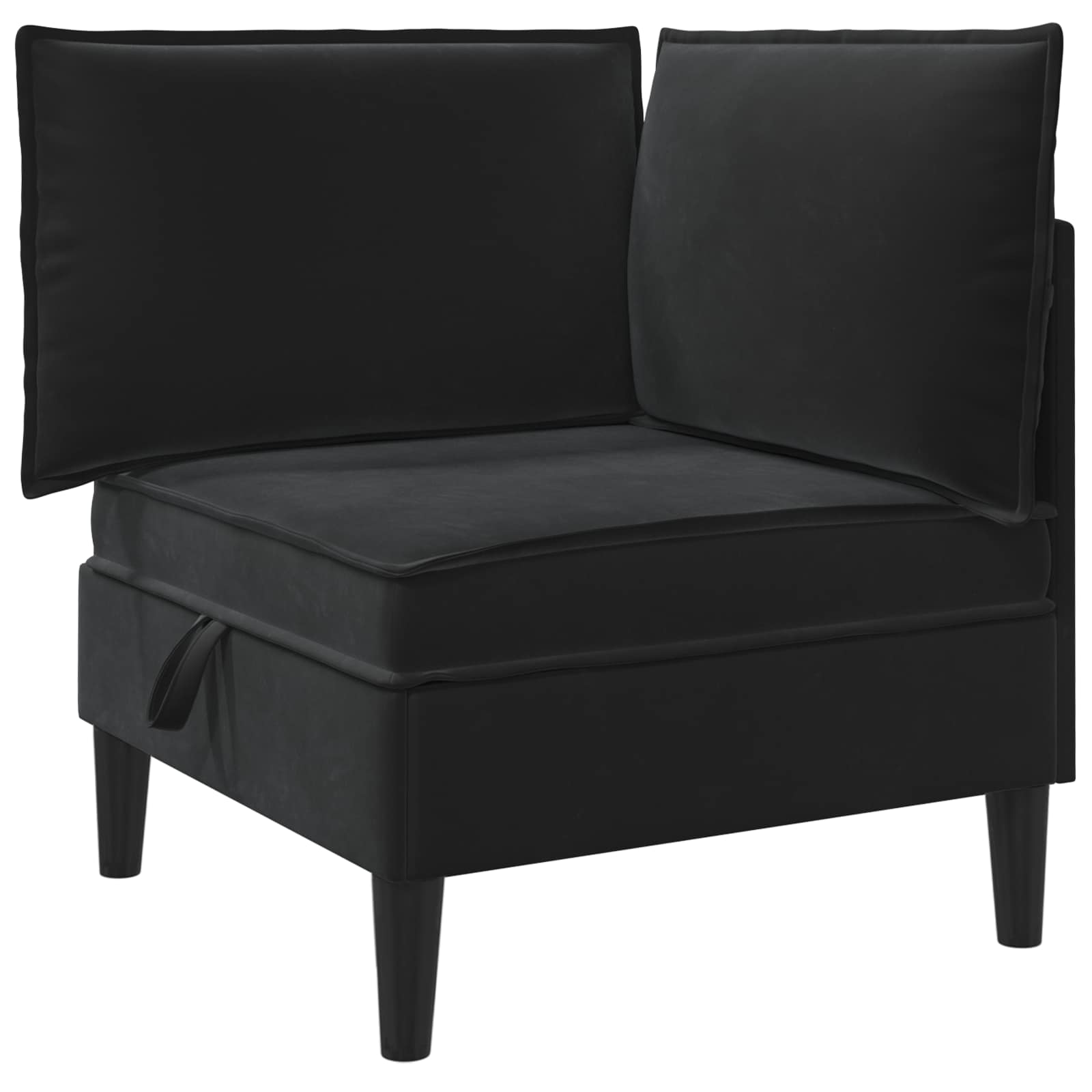 Wohnzimmergarnitur mit Kissen mit Speicher 4 pcs Schwarz Samt
