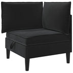 Wohnzimmergarnitur mit Kissen mit Speicher 4 pcs Schwarz Samt
