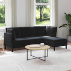 Wohnzimmergarnitur mit Kissen mit Speicher 4 pcs Schwarz Samt