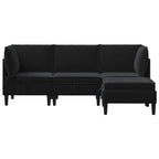 Wohnzimmergarnitur mit Kissen mit Speicher 4 pcs Schwarz Samt