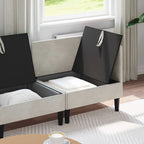 Wohnzimmergarnitur mit Kissen mit Speicher 3 pcs Creme Samt