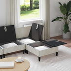 Wohnzimmergarnitur mit Kissen mit Speicher 4 pcs Creme Samt