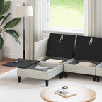 Wohnzimmergarnitur mit Kissen mit Speicher 5 pcs Creme Samt