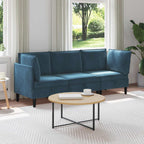 Wohnzimmergarnitur mit Kissen mit Speicher 3 pcs Blau Samt