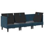 Wohnzimmergarnitur mit Kissen mit Speicher 3 pcs Blau Samt