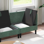 Wohnzimmergarnitur mit Kissen mit Speicher 3 pcs Meergrün Samt