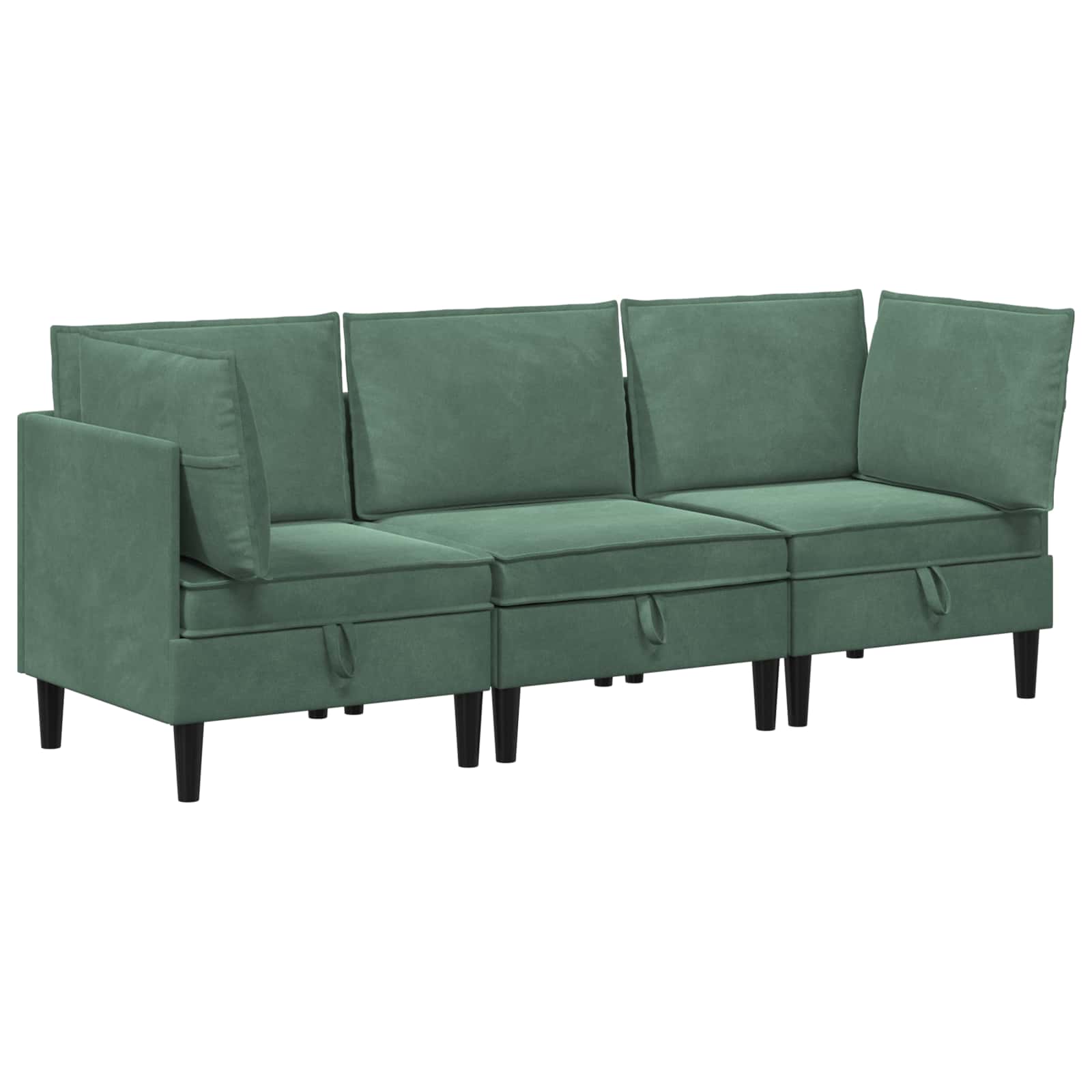 Wohnzimmergarnitur mit Kissen mit Speicher 3 pcs Meergrün Samt