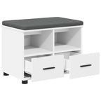 Flurbank Weiß 60 x 38 x 46 cm Holzwerkstoff und Stoff