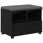 Flurbank mit Kissen mit Regal Schwarze Eiche 60 x 38 x 46 cm