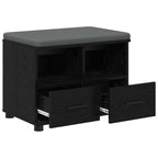 Flurbank mit Kissen mit Regal Schwarze Eiche 60 x 38 x 46 cm