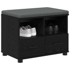 Flurbank mit Kissen mit Regal Schwarze Eiche 60 x 38 x 46 cm