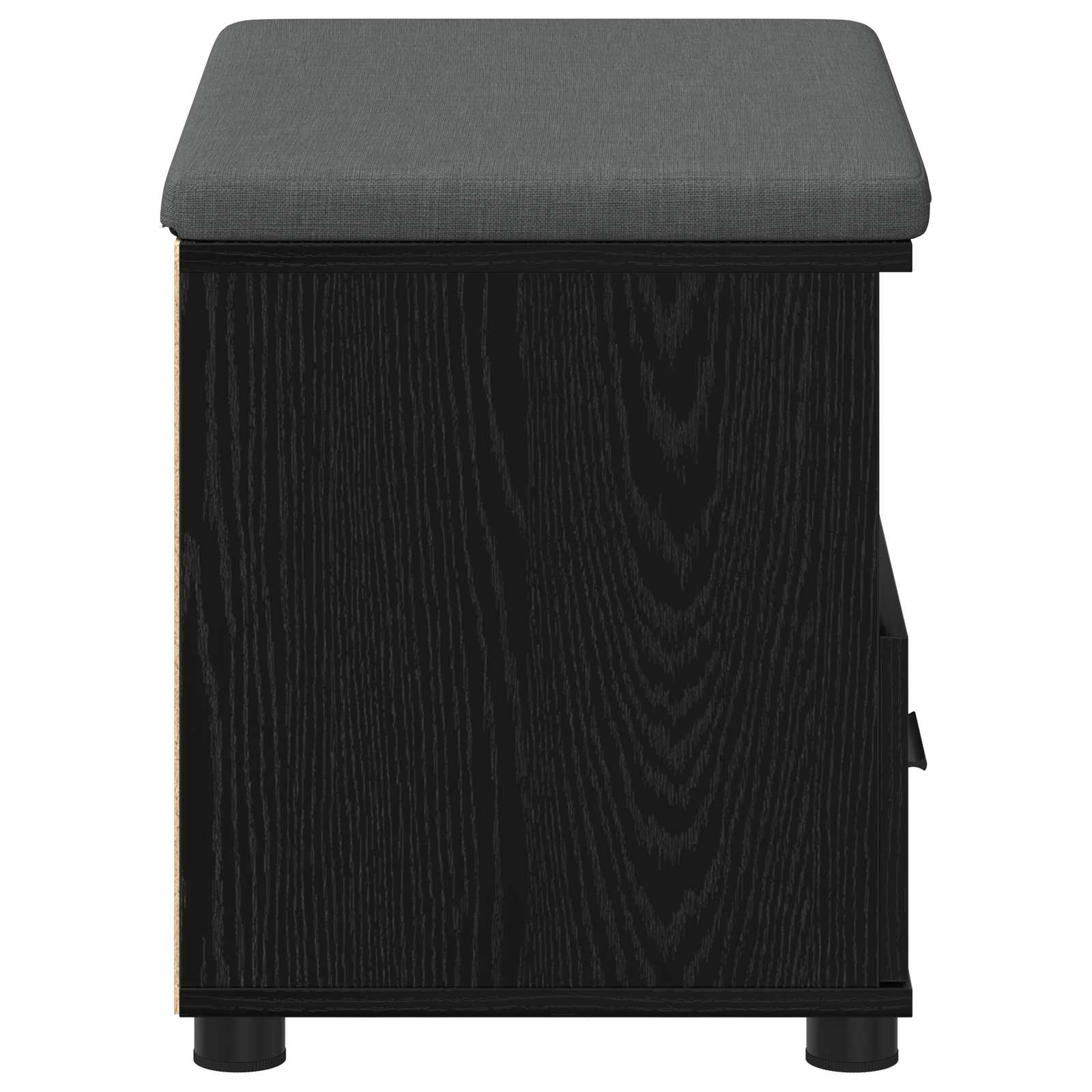 Flurbank mit Kissen mit Regal Schwarze Eiche 60 x 38 x 46 cm