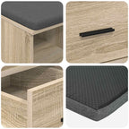Flurbank mit Kissen mit Schubladen Sonoma-Eiche 60 x 38 x 46 cm