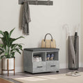 Flurbank mit Kissen mit Schubladen Betongrau 60 x 38 x 46 cm