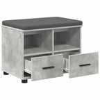 Flurbank mit Kissen mit Schubladen Betongrau 60 x 38 x 46 cm