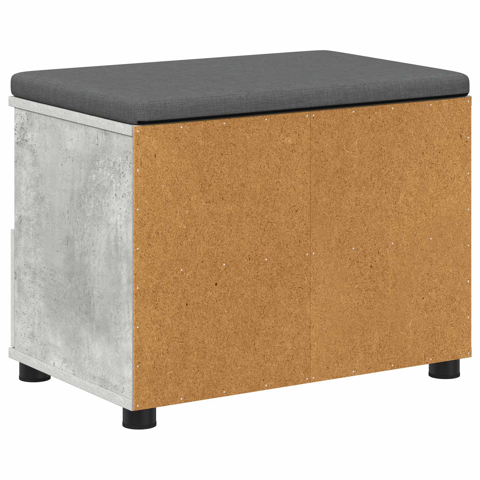 Flurbank mit Kissen mit Schubladen Betongrau 60 x 38 x 46 cm