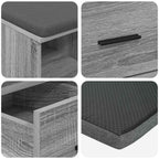 Flurbank mit Kissen mit Regal Graues Sonoma 60 x 38 x 46 cm